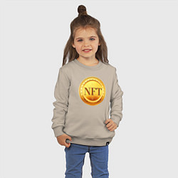 Свитшот хлопковый детский NFT токен, цвет: миндальный — фото 2