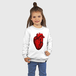 Свитшот хлопковый детский Сердце анатомическое, цвет: белый — фото 2