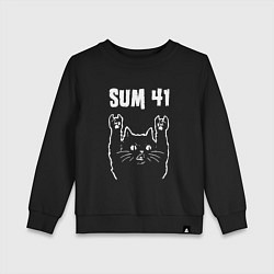 Свитшот хлопковый детский SUM41 РОК КОТ, цвет: черный