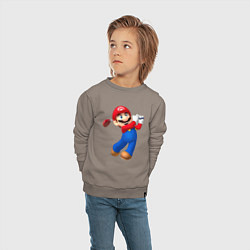 Свитшот хлопковый детский Марио - крутейший гольфист Super Mario, цвет: утренний латте — фото 2