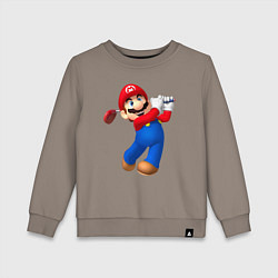 Свитшот хлопковый детский Марио - крутейший гольфист Super Mario, цвет: утренний латте