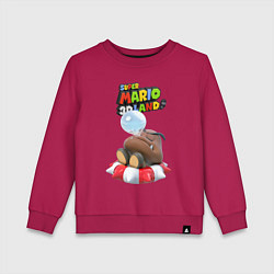 Свитшот хлопковый детский Goomba Super Mario 3D Land, цвет: маджента