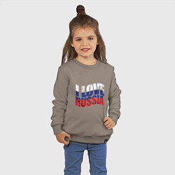 Свитшот хлопковый детский Love - Russia, цвет: утренний латте — фото 2