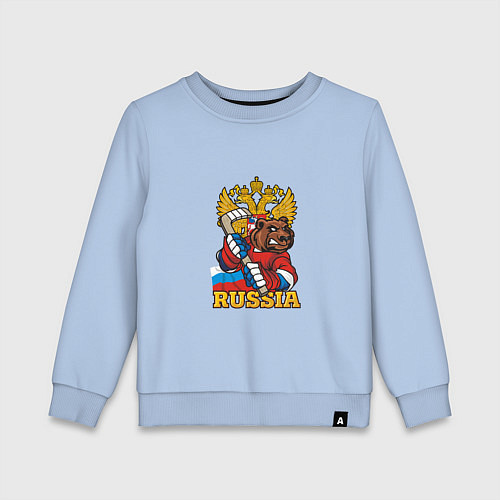 Детский свитшот Хоккей - Russia / Мягкое небо – фото 1