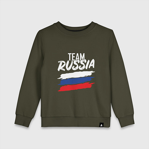 Детский свитшот Team - Russia / Хаки – фото 1