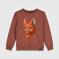 Свитшот хлопковый детский Милая лисичка Cute fox, цвет: кирпичный