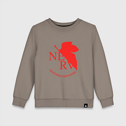 Свитшот хлопковый детский Nerv в Neon Genesis Evangelion, цвет: утренний латте
