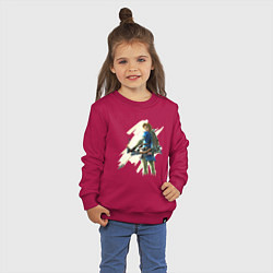 Свитшот хлопковый детский Link с луком, цвет: маджента — фото 2