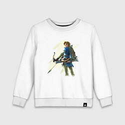 Свитшот хлопковый детский Link с луком, цвет: белый