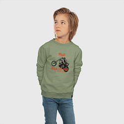 Свитшот хлопковый детский Full Throttle Полный газ, цвет: авокадо — фото 2