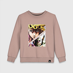 Свитшот хлопковый детский Джорно Джованна из ДжоДжо, цвет: пыльно-розовый
