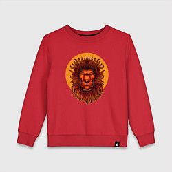 Свитшот хлопковый детский Солнечный лев, цвет: красный