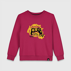 Свитшот хлопковый детский Геймеры никогда не сдаются!, цвет: маджента