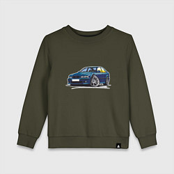 Свитшот хлопковый детский BMW Blue, цвет: хаки