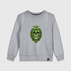 Свитшот хлопковый детский Green Skull, цвет: меланж