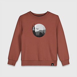 Свитшот хлопковый детский Давай через овраг, цвет: кирпичный