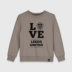 Свитшот хлопковый детский Leeds United Love Классика, цвет: утренний латте