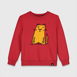 Свитшот хлопковый детский Спокойный кот Йога, цвет: красный