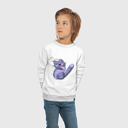 Свитшот хлопковый детский Фиолетовая кошечка в розовой короне для неё, цвет: белый — фото 2