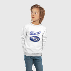 Свитшот хлопковый детский SUBARU STI FS, цвет: белый — фото 2