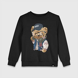 Свитшот хлопковый детский Прикольный мишутка Enjoy, цвет: черный