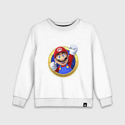 Свитшот хлопковый детский Марио 3d, цвет: белый
