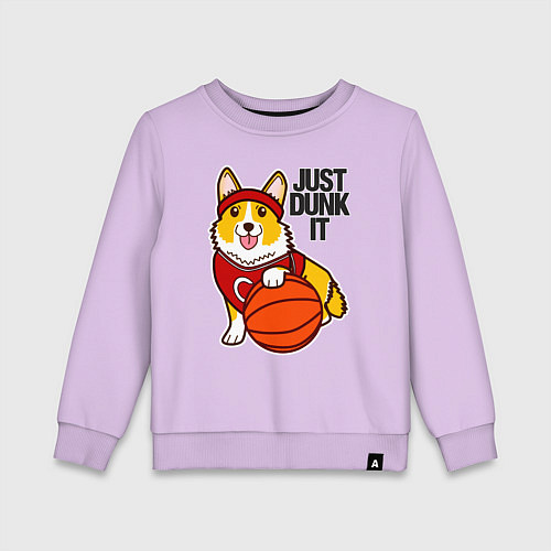 Детский свитшот JUST DUNK IT корги / Лаванда – фото 1