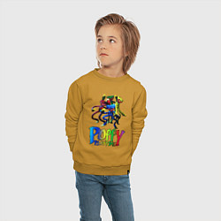 Свитшот хлопковый детский POPPY PLAYTIME HAGGY WAGGY Mini Huggies, цвет: горчичный — фото 2