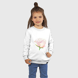 Свитшот хлопковый детский Акварельная роза, цвет: белый — фото 2