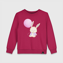 Свитшот хлопковый детский Милый Крольчонок С Воздушным Шариком, цвет: маджента