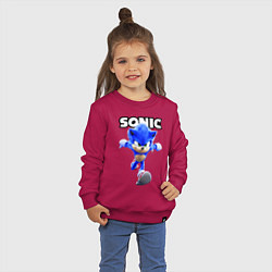 Свитшот хлопковый детский Sonic the Hedgehog 2022, цвет: маджента — фото 2