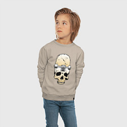 Свитшот хлопковый детский Череп - скейтборд Экстрим Skull - Skateboard Extre, цвет: миндальный — фото 2