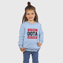 Свитшот хлопковый детский Dota: таблички Ultimate и Best Player, цвет: мягкое небо — фото 2