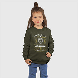 Свитшот хлопковый детский Arsenal: Football Club Number 1, цвет: хаки — фото 2