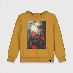 Детский свитшот Hummingbird and Passionflowers Колибри на ветке