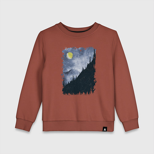 Детский свитшот Медведи на склоне / Кирпичный – фото 1