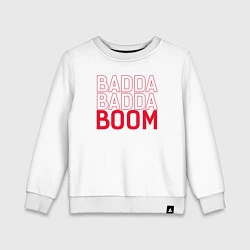 Свитшот хлопковый детский Badda Badda Boom, цвет: белый