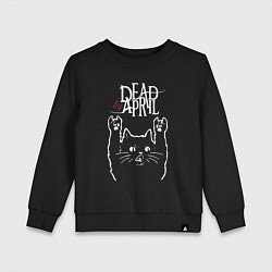 Свитшот хлопковый детский Dead by April Рок кот, цвет: черный