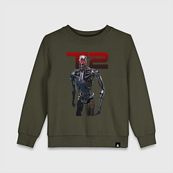 Свитшот хлопковый детский Terminator 2 - T800, цвет: хаки