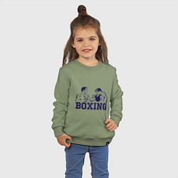Свитшот хлопковый детский Бокс Boxing is cool, цвет: авокадо — фото 2