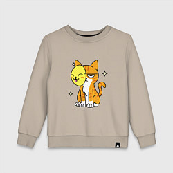 Свитшот хлопковый детский THE MASKED CAT, цвет: миндальный