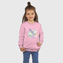Свитшот хлопковый детский Радужный Пегас Rainbow Pegasus, цвет: светло-розовый — фото 2