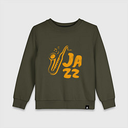 Свитшот хлопковый детский Jazz Music, цвет: хаки