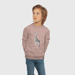 Свитшот хлопковый детский Грация жирафа, цвет: пыльно-розовый — фото 2