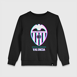 Свитшот хлопковый детский Valencia FC в стиле Glitch, цвет: черный