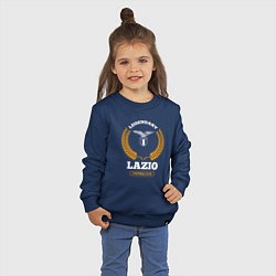 Свитшот хлопковый детский Лого Lazio и надпись Legendary Football Club, цвет: тёмно-синий — фото 2