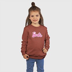 Свитшот хлопковый детский Barbie logo, цвет: кирпичный — фото 2