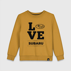 Свитшот хлопковый детский Subaru Love Classic, цвет: горчичный