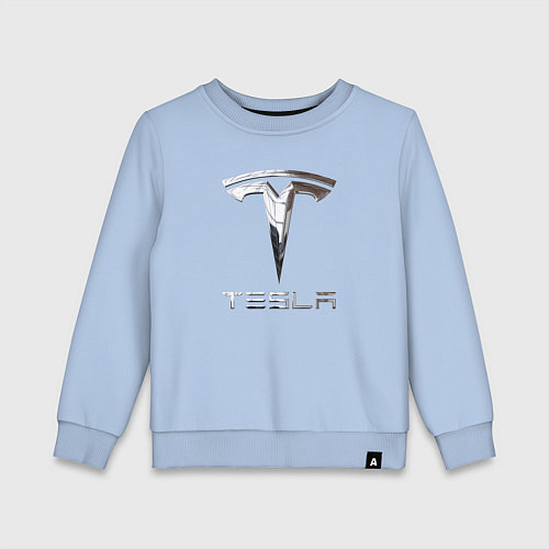 Детский свитшот Tesla Logo Тесла Логотип / Мягкое небо – фото 1