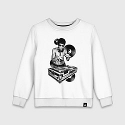 Свитшот хлопковый детский Bruce Lee - Vinyl Dj, цвет: белый